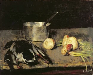 Zátiší s kastrolem a divokou kachnou, 1885
